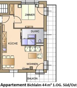 Půdorys ubytování Hotel-Pension Egger