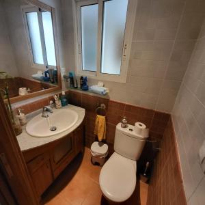 a bathroom with a toilet and a sink at Habitación en centro de Alicante in Alicante +6 photos