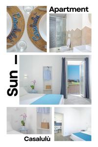 Un collage de cuatro fotografías de una habitación. en Casalulù Holiday Home - 2 Independent Apartments Sorrento Coast, en Vico Equense