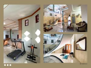 a collage of pictures of a living room and a house at De Papel Homestay in Kota Bawah Timur