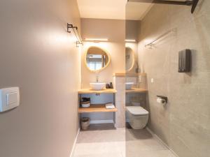 a bathroom with a sink and a toilet and a mirror at Beaunita Luxe Stay in Hamont in Hamont-Achel +32 photos