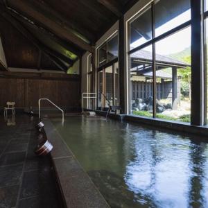 a large pool of water in a building at Ryugon in Minami Uonuma