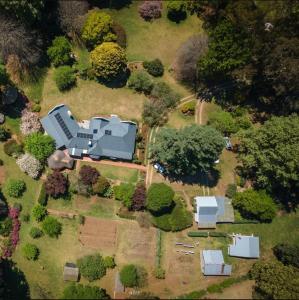 an aerial view of a house in a yard at Hydrangea Guest House in Nottingham Road