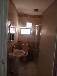 a small bathroom with a toilet and a sink at عيون مصر للشقق الفندقيه in Cairo +25 photos