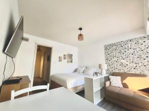 Voodi või voodid majutusasutuse 30m2 vue mer terrasse à 1min des plages toas