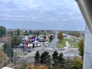 a view of a city with a street and a road at Apartment Family in Zagreb