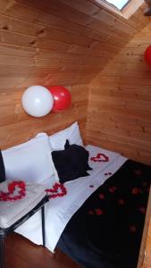 Postel nebo postele na pokoji v ubytování Hospedaje Guatavita cabaña tippie