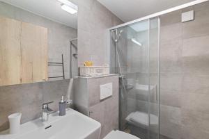 Koupelna v ubytování 4 valleys Modern appartment with free parking + 13 fotografií