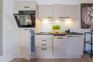 Η κουζίνα ή μικρή κουζίνα στο Marisol Design Apartment mit eigenem Stellplatz
