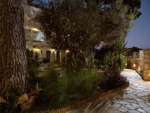 a house with a tree and plants in front of it at AQUARIUS HOTEL in Vasilikos