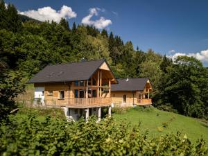 a log home on a hill with trees at Nock Chalets in Afritz