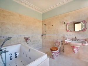 a bathroom with a sink and a toilet and a tub at Chateau Le Marais in Wallis Island +124 photos