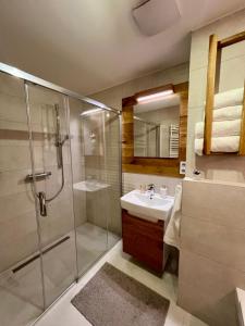 Koupelna v ubytování Apartmán Dubový důl
