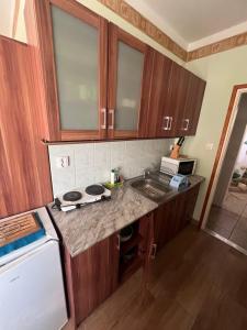 A kitchen or kitchenette at Abigél Apartman