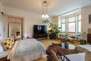TV a/nebo společenská místnost v ubytování Apartment Ruska