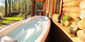 Les FargesMagnifique chalets en rondins avec ou sans spa et Tipis en plaine Nature Environnement ressourçant au calme vue imprenable Lascaux SPA non disponible juillet et aout的相册照片