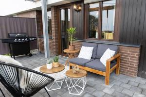 Balkón nebo terasa v ubytování Cozy Souterrain Terrasse Garten Panoramablick