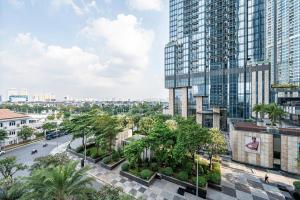 an aerial view of a city with tall buildings at Vinhomes Landmark Luxury Apartment by Navie in Ho Chi Minh City
