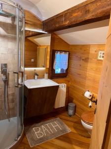Koupelna v ubytování Chalet Tannenduft + 37 fotografií
