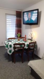 Televízia a/alebo spoločenská miestnosť v ubytovaní Apartament LORD