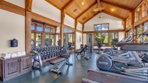 a gym with lots of treadmills and machines at Trailmere 1 in Sunriver