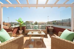 Khu vực ghế ngồi tại Villa con Piscina en la Playa
