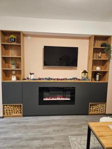 Μια τηλεόραση ή/και κέντρο ψυχαγωγίας στο Apartman Sky light