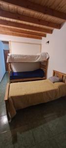2 literas en una habitación con techo en Hospedaje Don Hilario, en Gobernador Gregores