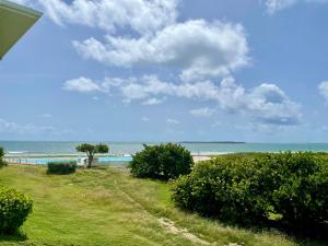 a view of the beach and the ocean at Studio Saba cosy in Cul de Sac