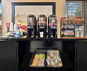 a shelf with drinks and snacks on it at Extended Stay America Suites - Fairbanks - Old Airport Way in Fairbanks