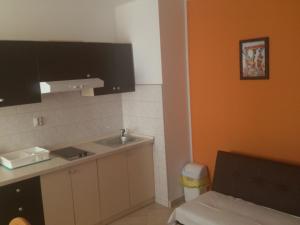 een keuken met een spoelbak en een aanrechtblad bij Brig Apartments in Živogošće +36 foto's