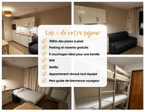 Postel nebo postele na pokoji v ubytování Appartement Chamrousse le Vernon