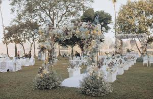 A garden outside Inya Lake Hotel Yangon