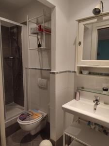 卡莫利Affittacamere Ancora的带马桶和水槽的浴室