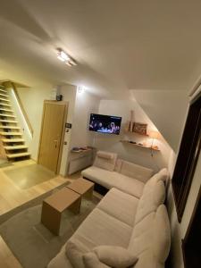 科帕奥尼克Vila Pahulja A10的客厅里有一张沙发和一台电视