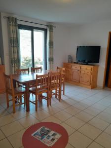 Televízia a/alebo spoločenská miestnosť v ubytovaní SAVINES LE LAC APPARTEMENT VUE SUR LE LAC