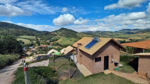 an overhead view of a house under construction at REFUGIO PIEMONTE Chalés in Socorro
