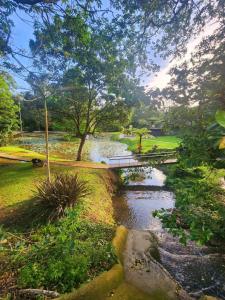 a bridge over a river in a park at Studio 4 The Studios at Churchill in Hillcrest