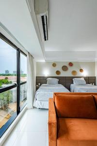 Postel nebo postele na pokoji v ubytování 710 Conforto com vista maravilhosa para o Rio