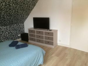 TV a/nebo společenská místnost v ubytování Chambre d hôtes chez Carol et Patrick