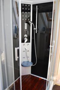 ein Badezimmer mit Dusche und Toilette in der Unterkunft Chalet Au Cottage des Lynx in Xonrupt-Longemer