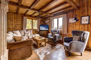 Χώρος καθιστικού στο Chalet d'Arbi