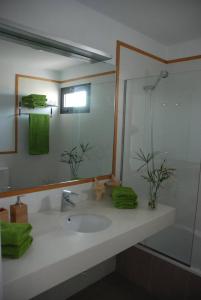 łazienka z umywalką i lustrem w obiekcie EL TUCAN, Vistas en 3 dormitorios y piscina w mieście Nazaret +8 zdjęć