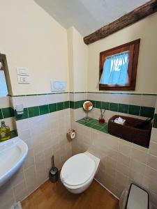a bathroom with a toilet and a sink at DorminColle - Appartamento in stile toscano in Colle di Val d'Elsa +14 photos