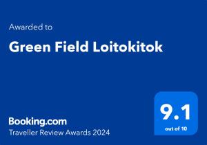 Certifikát, hodnocení, plakát nebo jiný dokument vystavený v ubytování Greenfield Homestay -Full board