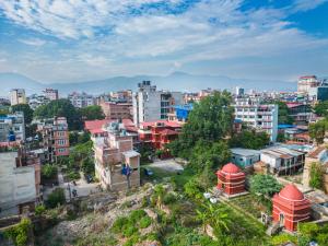 Vista generica su Kathmandu o vista sulla città dall'interno dell'ostello