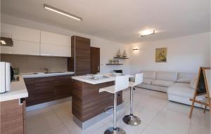 une cuisine et un salon avec un canapé et une table dans l'établissement Two-Bedroom Holiday Home In Liznjan, à Ližnjan