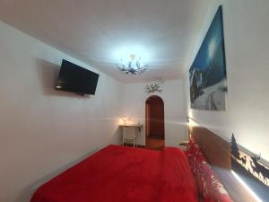 TV a/nebo společenská místnost v ubytování Il RIFUGIO DELLO SCIATORE RESIDENCE PARADISO