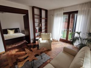 Χώρος καθιστικού στο Ferienwohnung Auszeit