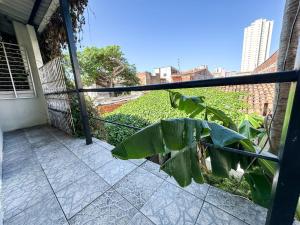 a balcony of a house with a plant at Hotel Oiticica in Fortaleza +19 photos